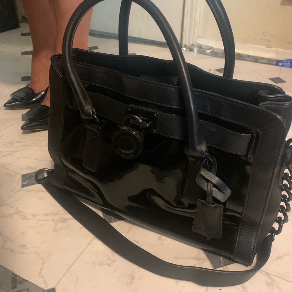 Michael kors all black handbag